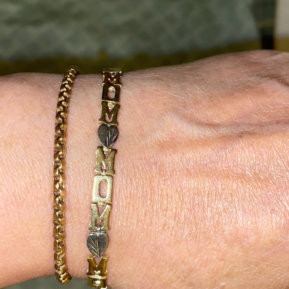 Solid 14kt Mom Bracelet Good Condition. - image 2